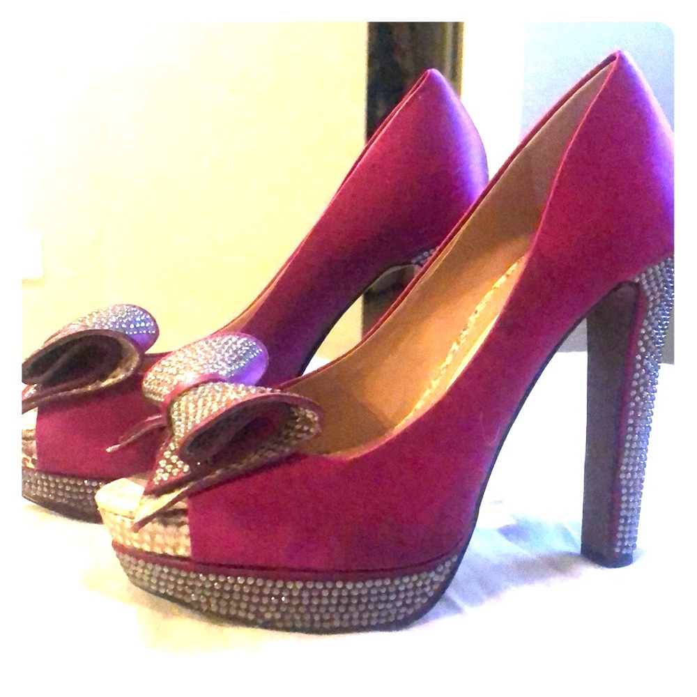 Magenta rhinestone Vince Camuto Heels